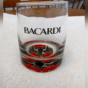 - Bacardi Rum Glass Bacardi Bat Logo Weighted lo-ball Collectable Advertis…